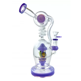 Lookah Glass - 12" Mushroom Valley Glass Water Pipe - [WPC741] 
