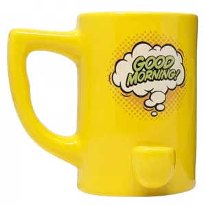 High Point Ceramic Yellow Good Morning Mug Hand Pipe - [PM002]