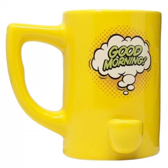 High Point Ceramic Yellow Good Morning Mug Hand Pipe - [PM002]