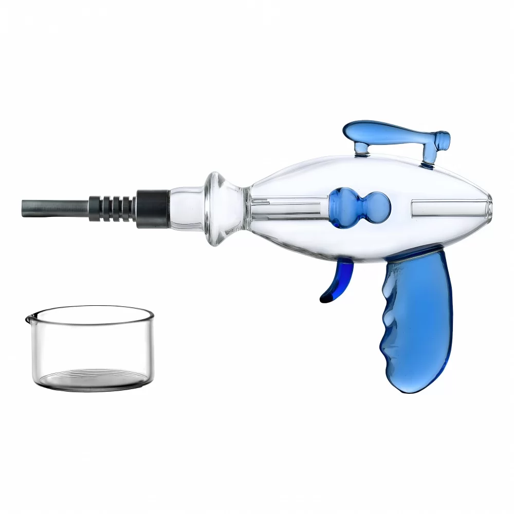 Shop Pistol Design Glass Nectar Collector with 510 Thread SS Tip at Skygate Wholesale Pistol Design Glass Nectar Collector with 510 Thread Stainless Steel Tip