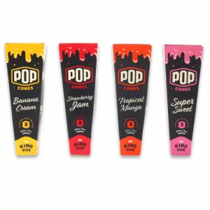POP CONES Unbleached Flavored Cones King Size 3ct (Pack of 24)
