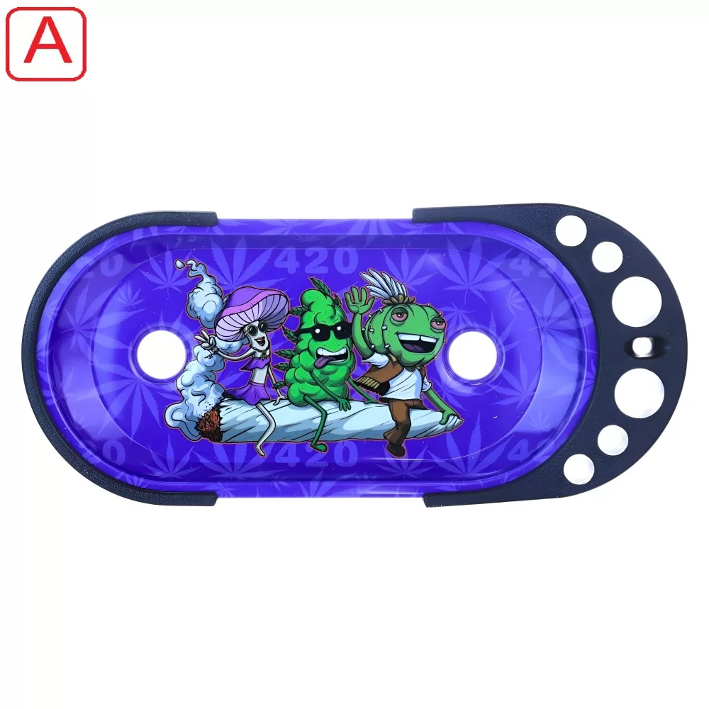 Cone Loader Rolling Tray with Foldable Stand – Metal Smoking Gift Small Metal Rolling Tray with Cone Loader and Foldable Stand – Smoking Gift