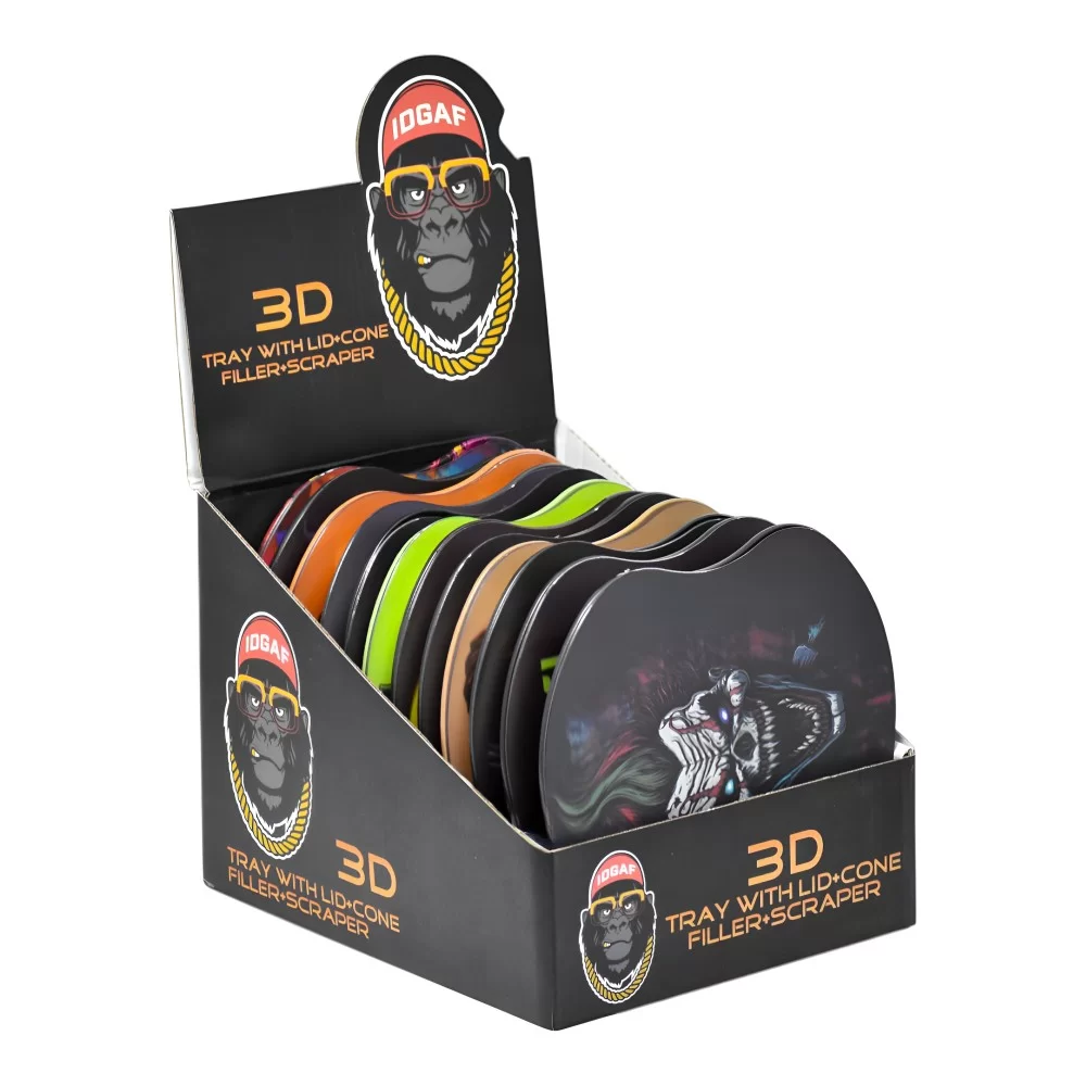 Metal Rolling Tray w/ Lid, Cone Filler, Scraper – 12ct Display Metal Tray Kit with Magnetic Lid, Cone Filler & Scraper – 12ct Display