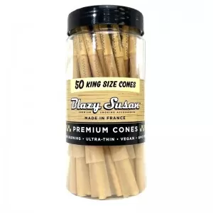 Blazy Susan King Size Cones 50ct Jar - Unbleached  