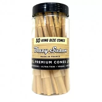 Blazy Susan King Size Cones 50ct Jar - Unbleached  