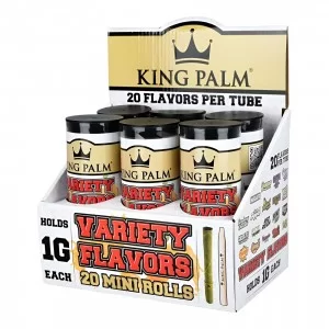 King Palm 20pk Mini Cones - Assorted Flavors - 6ct Display