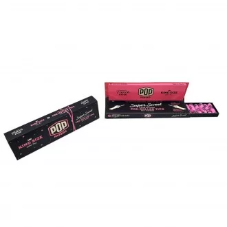 POP PAPERS Ultra Thin King Size Rolling Papers w/ Flavored Tips - 24ct Display