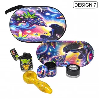 Glass Pipe + Lighter Smoking Set (Oval Eva Bag)