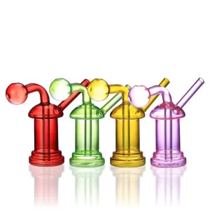 Clover Glass - 4.5" Mini Cyclindrical Shape Oil Burner - [YG-766]