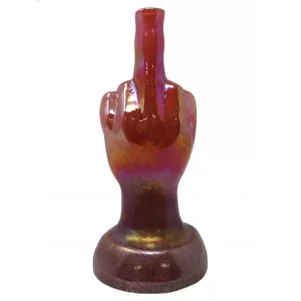 10" Middle Finger Soft Glass Water Pipe - Glass On Glass [E1151G]