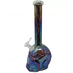 12" I Man Head Soft Glass Water Pipe - Glass On Glass [E1120G]