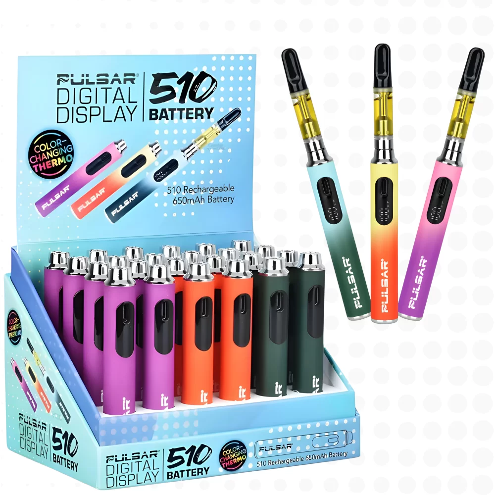 Pulsar Digital Display Thermo 510 Battery 650mAh - Assorted Colors Pulsar Digital Display Thermo 510 Battery 650mAh - Assorted Colors - 24ct Display