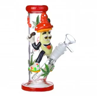 Clover Glass - 8" Funky Shroom 420 Water Pipe - Glow in the Dark [BK-5063]
