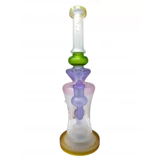 TATAOO Glass Sand Blasted Crystal Spikes Showerhead Perc Water Pipe Rig - [C78]