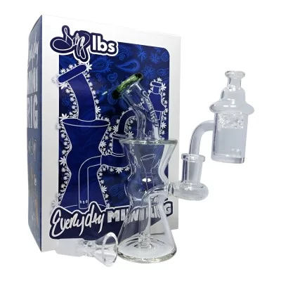 Dogg Lbs - Everyday 6" Assorted Color Mini Rig Water Pipe Box Set with Banger & Carb Cap