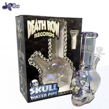 Death Row Records - 8" Assorted Metallic Skull Water Pipe - with 14M Bowl