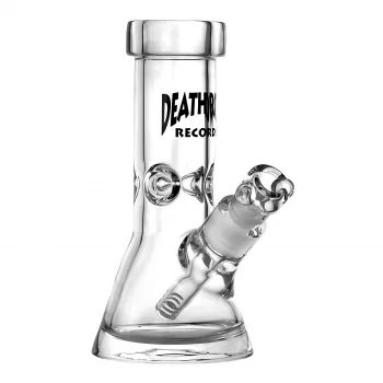 Death Row Records - 8" 7mm Mini Beaker Water Pipe - Clear - with 14M Bowl