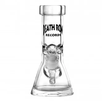 Death Row Records - 8" 7mm Mini Beaker Water Pipe - Clear - with 14M Bowl
