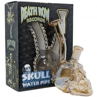 Death Row Records - 5.5" Metallic Skull Water Pipe - with 14M Bowl - [DRWP0013]
