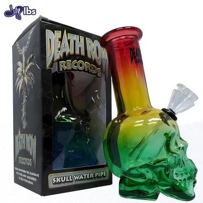 Death Row Records - 6" Skull Bubbler Water Pipe - Spectrum
