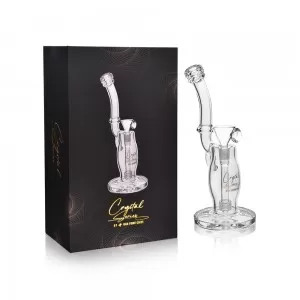 Crystal Series by HPG - 13" Curvy Neck & Body Low Profile Down Stem Matrix Perc Water Pipe - [ES2240-BX]