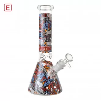10" Eye-catching Graffiti Art Beaker Water Pipe - [ES25119]