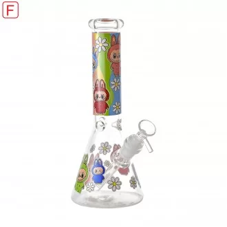 10" Puff of Mischief Ice Catcher Beaker Water Pipe - Glow in the Dark [ES25268]