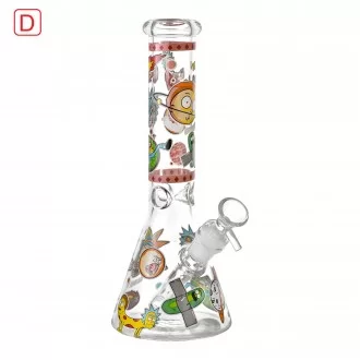 10" Character Medallion Design Beaker Water Pipe - Glow in the Dark [ES2528]