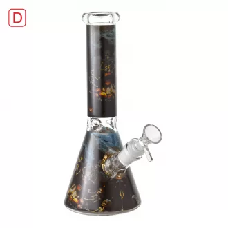 10" Fright Night Ghostly Halloween Beaker Water Pipe - Glow in the Dark [ES25282]