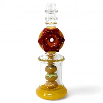 8" One Sweet Treat at a Time Donut Art Water Pipe - [GB837]