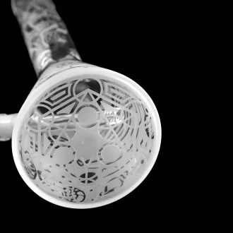 18.5" Ancient Echoes Frosted Beaker Water Pipe - Clear