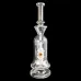BIIGO Glass By Lookah - 14" Clear Glass Sand Blasted Eye Perc Water Pipe - [GT032]