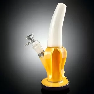9" Curved Delight, Tempting Half-Peel Pleasure Banana Water Pipe - [HAJ2275]