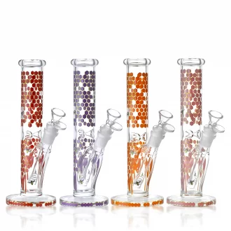 9.5" Honeycomb Drip Art Straight Water Pipe