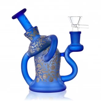 On Point Glass - 5.5" Frosted Art Series Recycler Water Pipe - [HAJ241209]