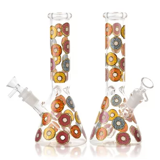10" Donut Obsession Beaker Water Pipe - Glow in the Dark [HAJ241215]