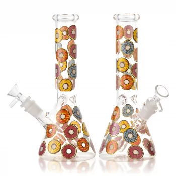 10" Donut Obsession Beaker Water Pipe - Glow in the Dark [HAJ241215]