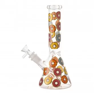 10" Donut Obsession Beaker Water Pipe - Glow in the Dark [HAJ241215]