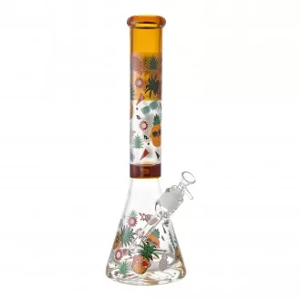 16" 25mm Thick Base Glow In The Dark Art Beaker Bong - Pineapple