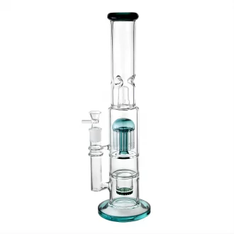 16.5" Honeycomb & Tree Perc Straight Tube Water Pipe - [HXCP088]