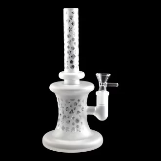 10" Geometric Shape Frosted Water Pipe - [HXCP109]