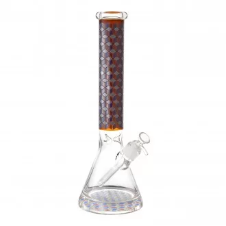16" 25mm Thick Base Glow In The Dark Checkers Art Beaker Bong 