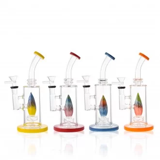 8" Color Accent Conicle Showerhead Perc Water Pipe - Assorted [HXCP328]