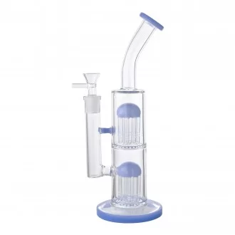 11" Double Tree Perc Cylindrical Water Pipe - [HXCP349]