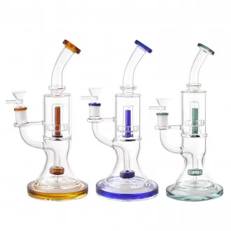 10.5" Dual Matrix Perc Cylindrical Water Pipe - [HXCP379]