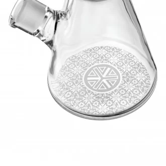 14" Echoes Of Geometry Sandblasted Beaker Water Pipe - Yellow [HXCP388]