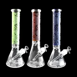 15.5" Honeycomb Art Beaker Water Pipe - [HXCP393]