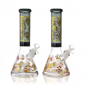 12" 25mm Thick Base Skull Art Beaker Bong