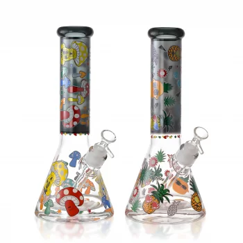12" 25mm Thick Base Mushroom / Pineapple Art Beaker Bong