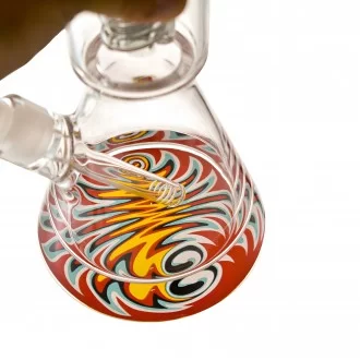 16" 25mm Thick Base Wig Wag Art Spiral Perc Beaker Bong - Assorted Colors